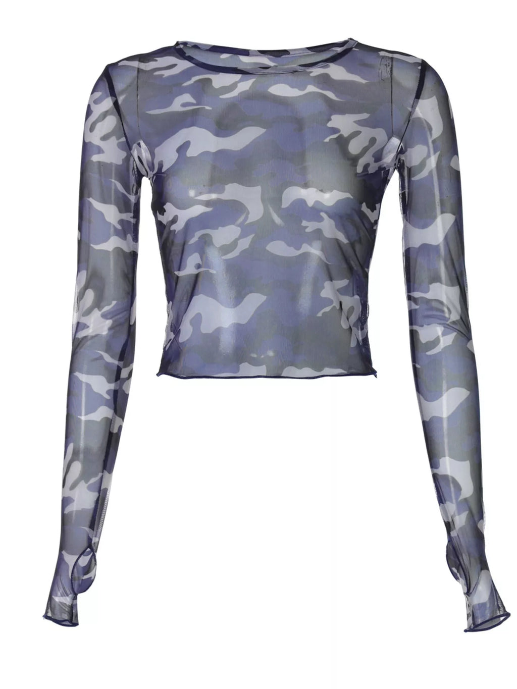 Camouflage Mesh Long Sleeve T-Shirt