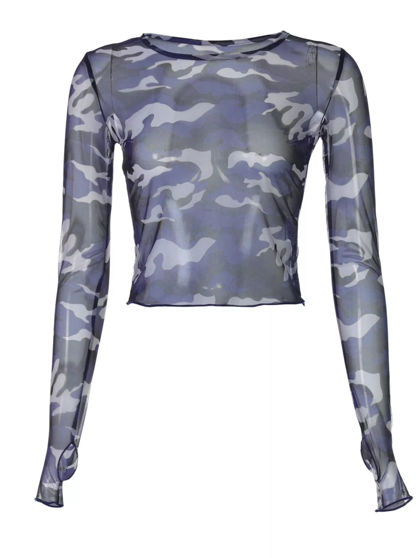 Camouflage Mesh Long Sleeve T-Shirt