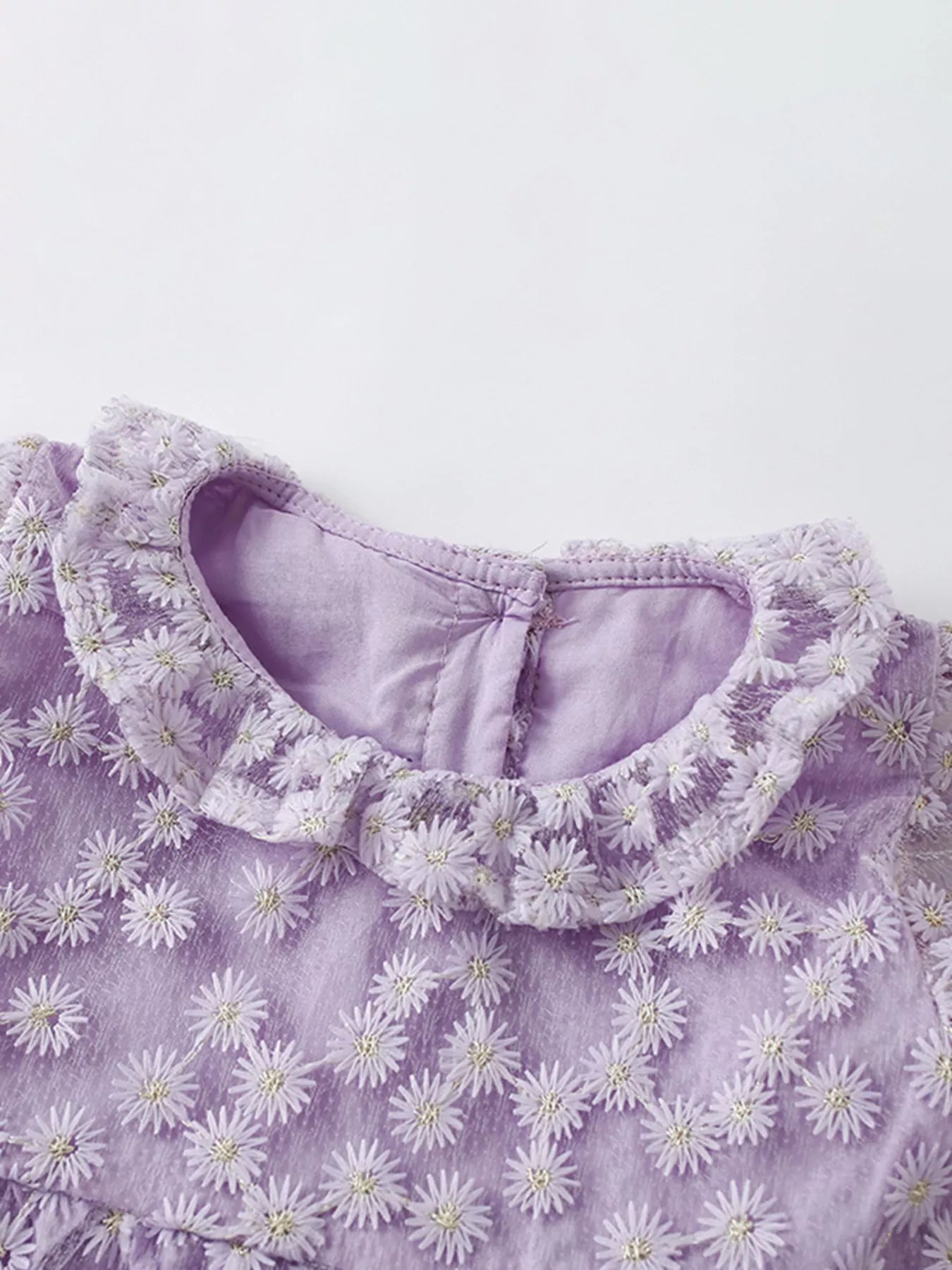 Children's Floral Lace Ruffle Sleeve Party Dress