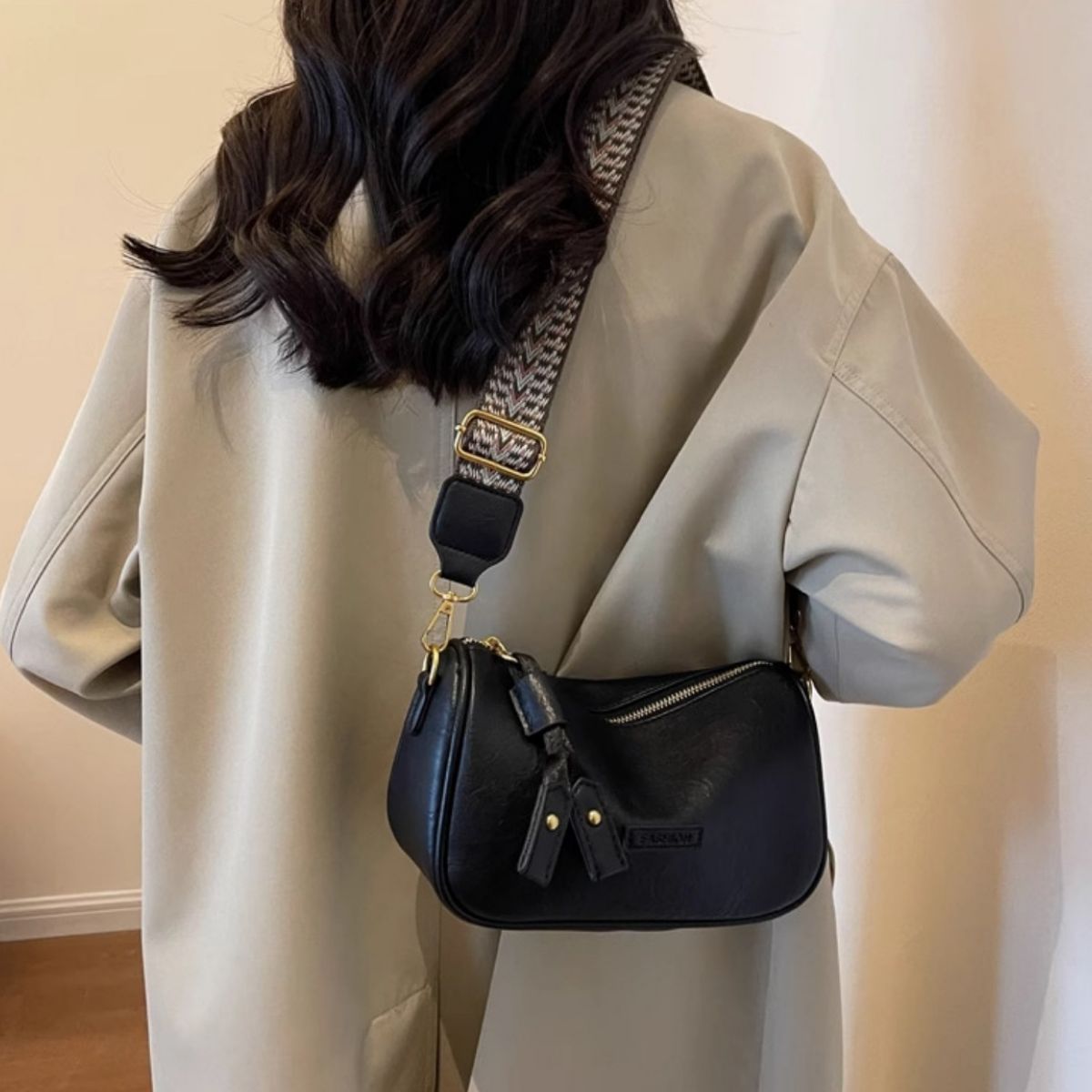 Wide Strap Crossbody Bag