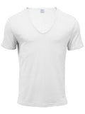 Men's Full Size Ribbed V-Neck T-Shirt Plus Size