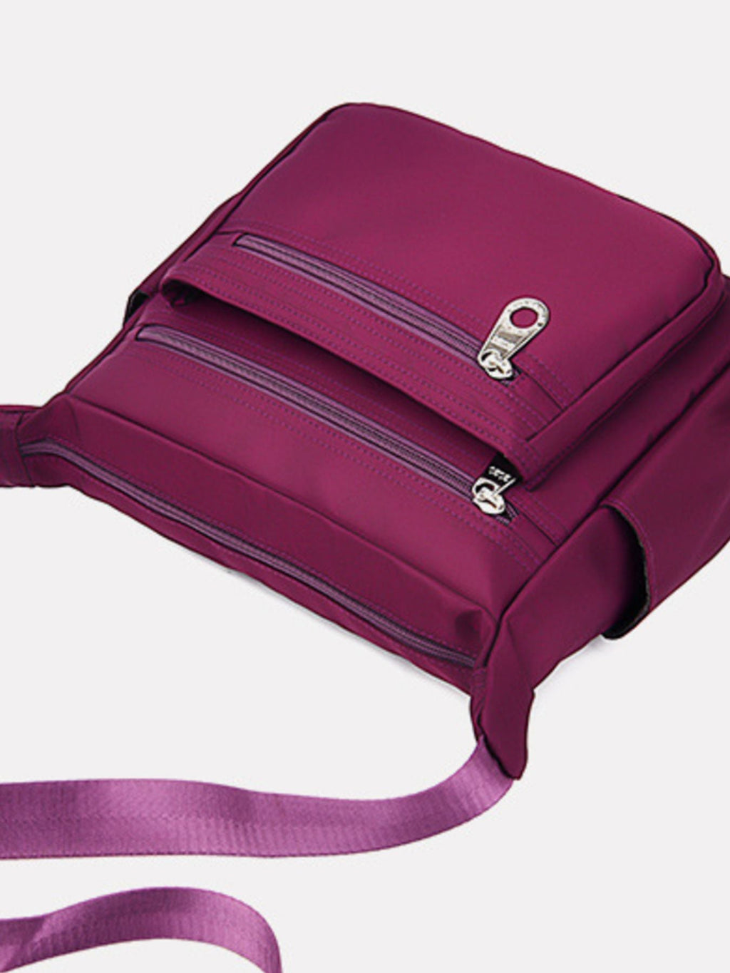 Multi-Pocket Lightweight Nylon Crossbody Bag