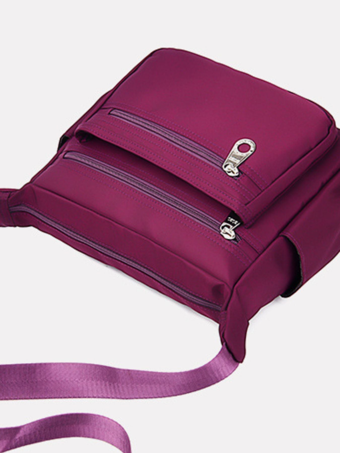 Multi-Pocket Lightweight Nylon Crossbody Bag