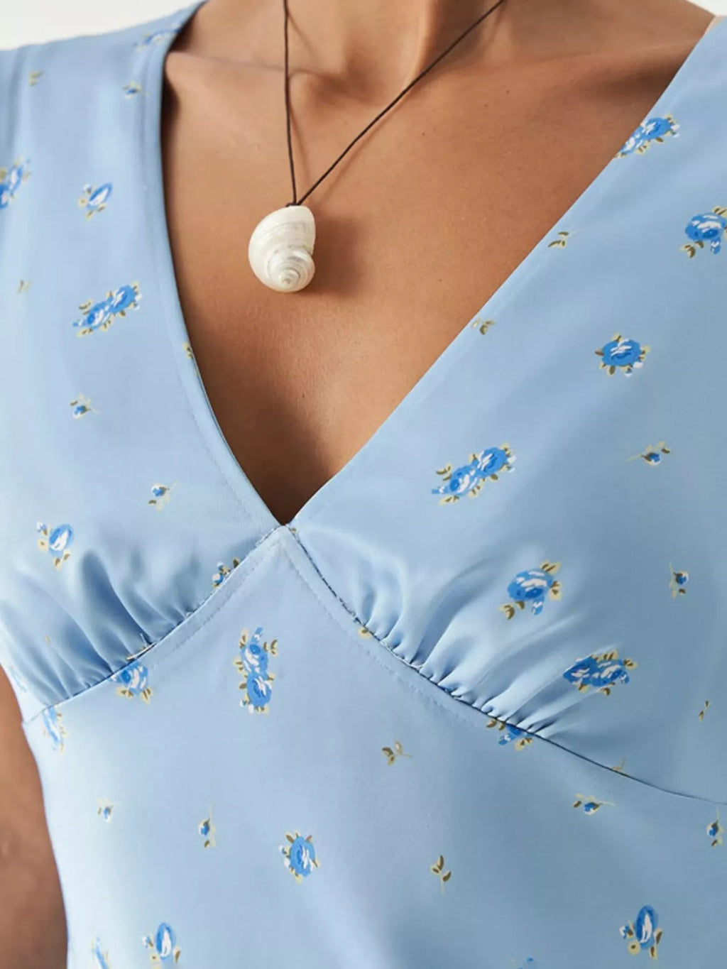 V-Neck Cap Sleeve Maxi Dress