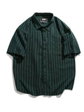 Men's Striped Button Up Short Sleeve Shirt