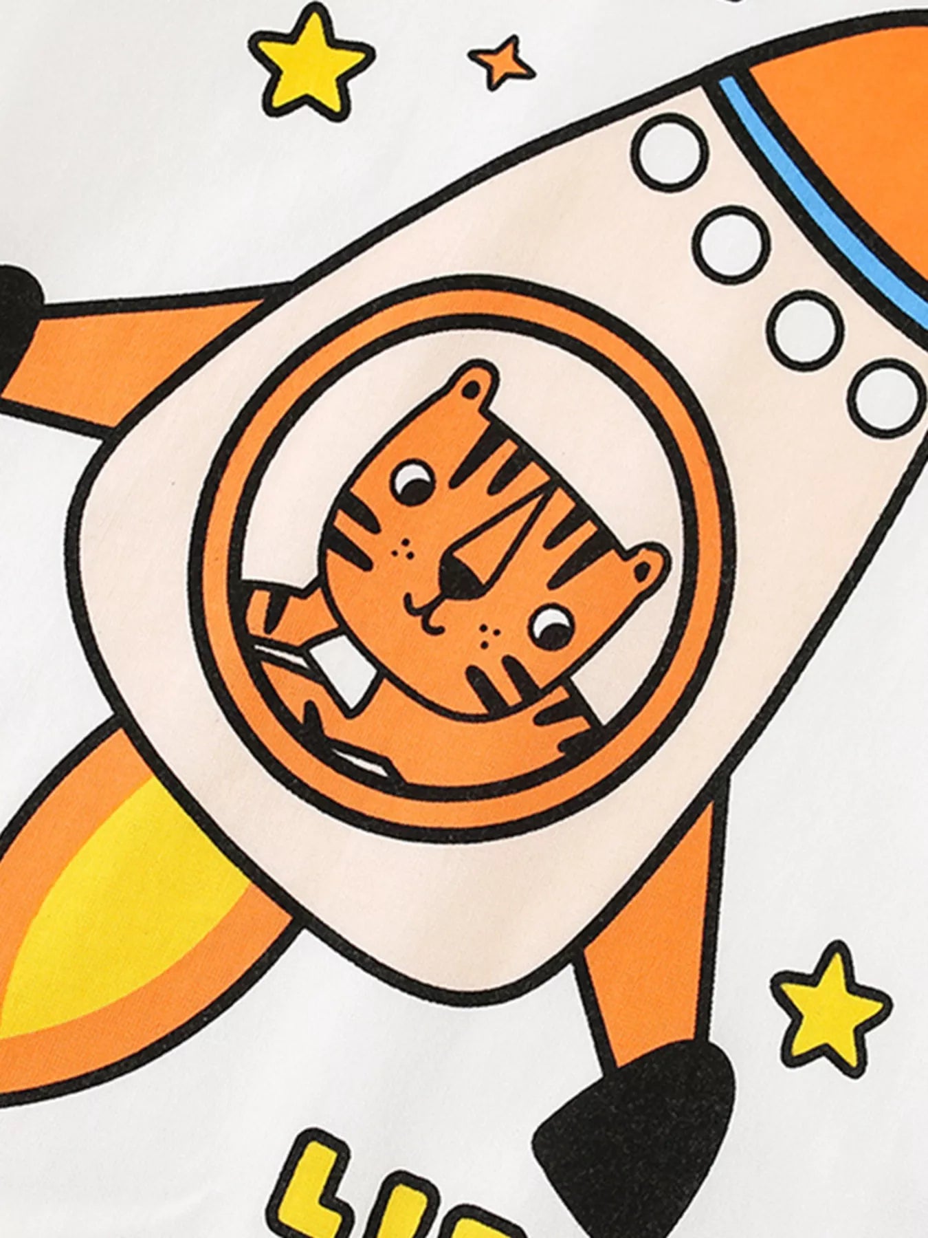 Children's Cartoon Rocket Short Sleeve T-Shirt