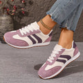 Striped Lace-Up Casual Sneakers