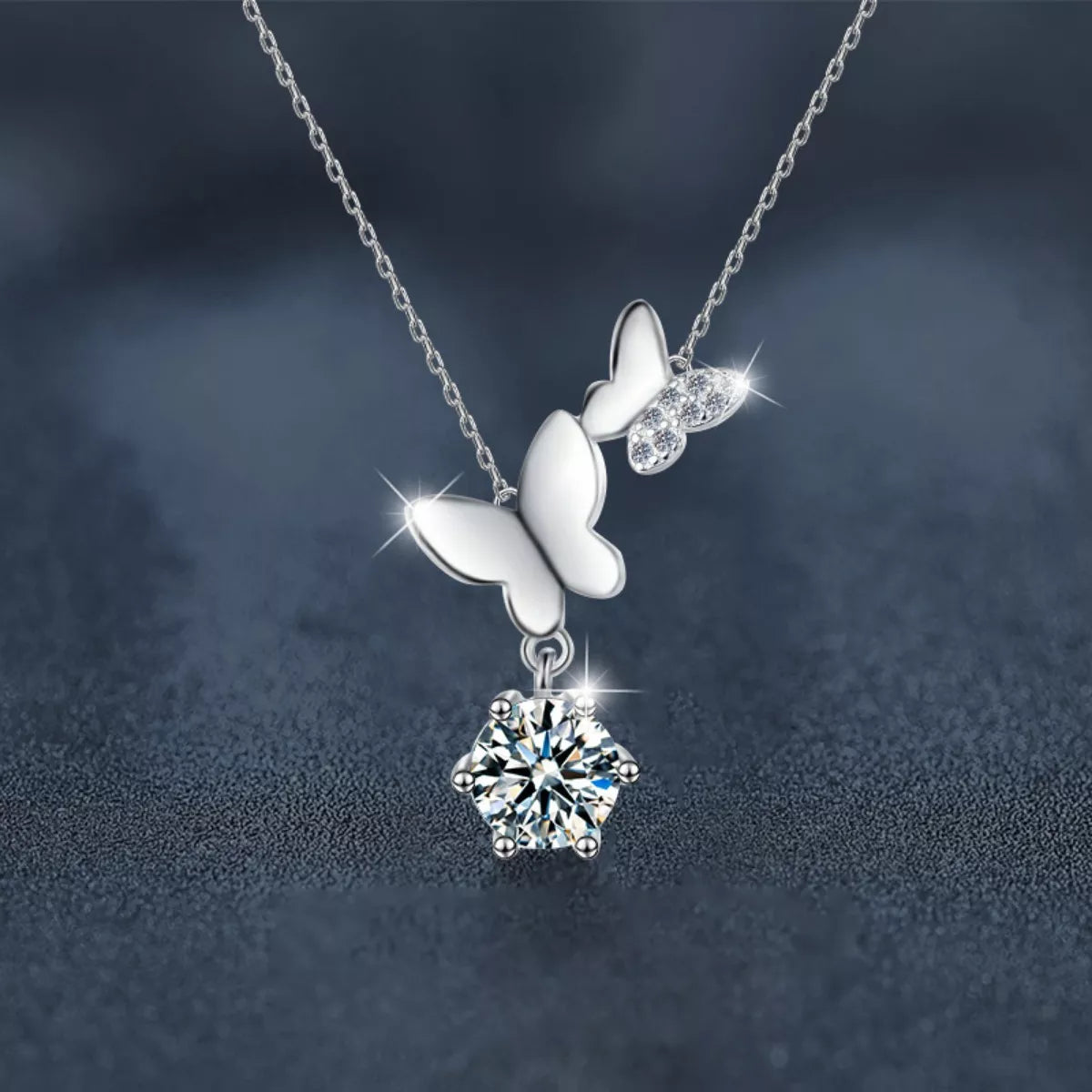 1 Carat Moissanite 925 Sterling Silver Pendant Necklace