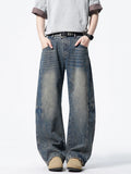 Men's Vintage Wash Wide Leg Jeans