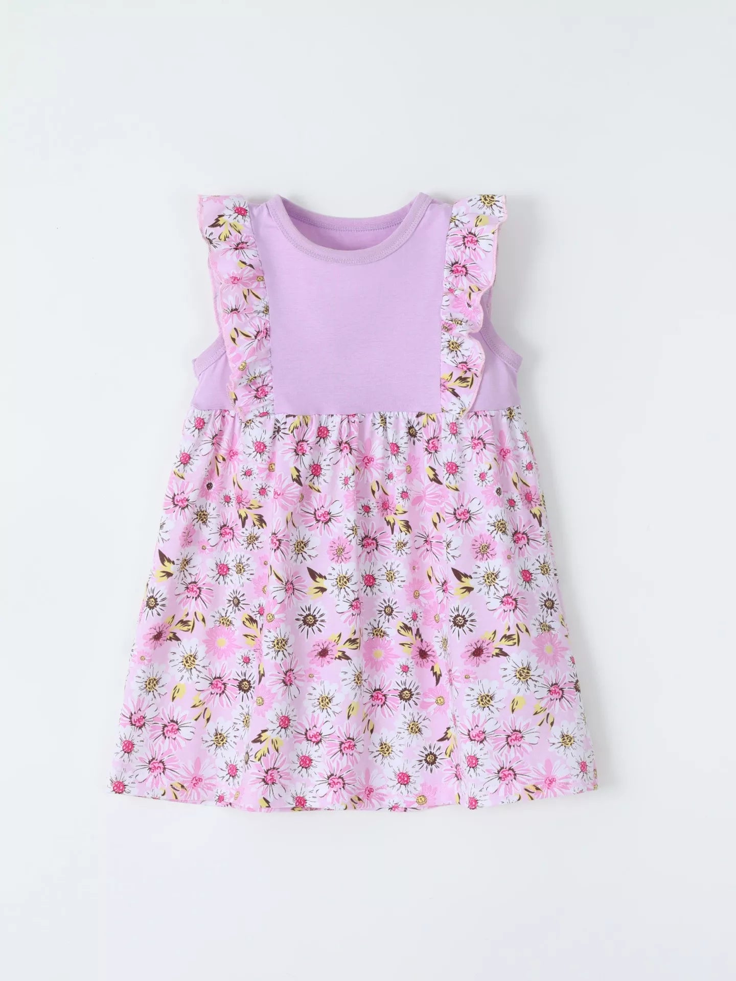 Children's Floral Ruffle Sleeve Dress