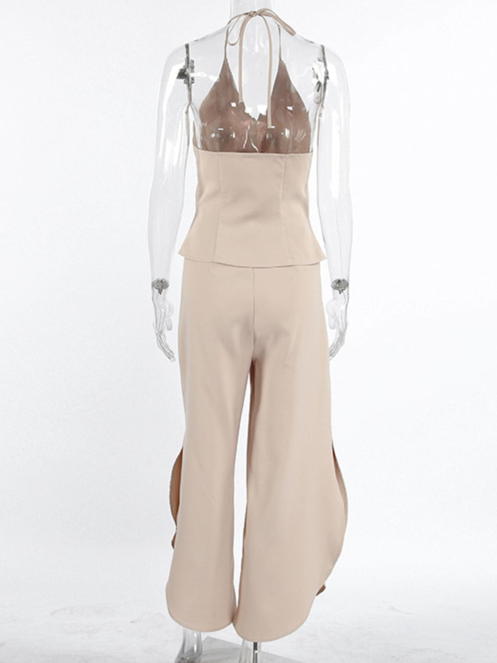Halter Neck Vest & Wide Leg Pants Set