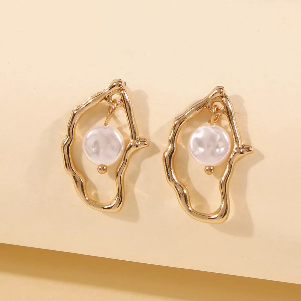18K Gold-Plated Pearl Earrings