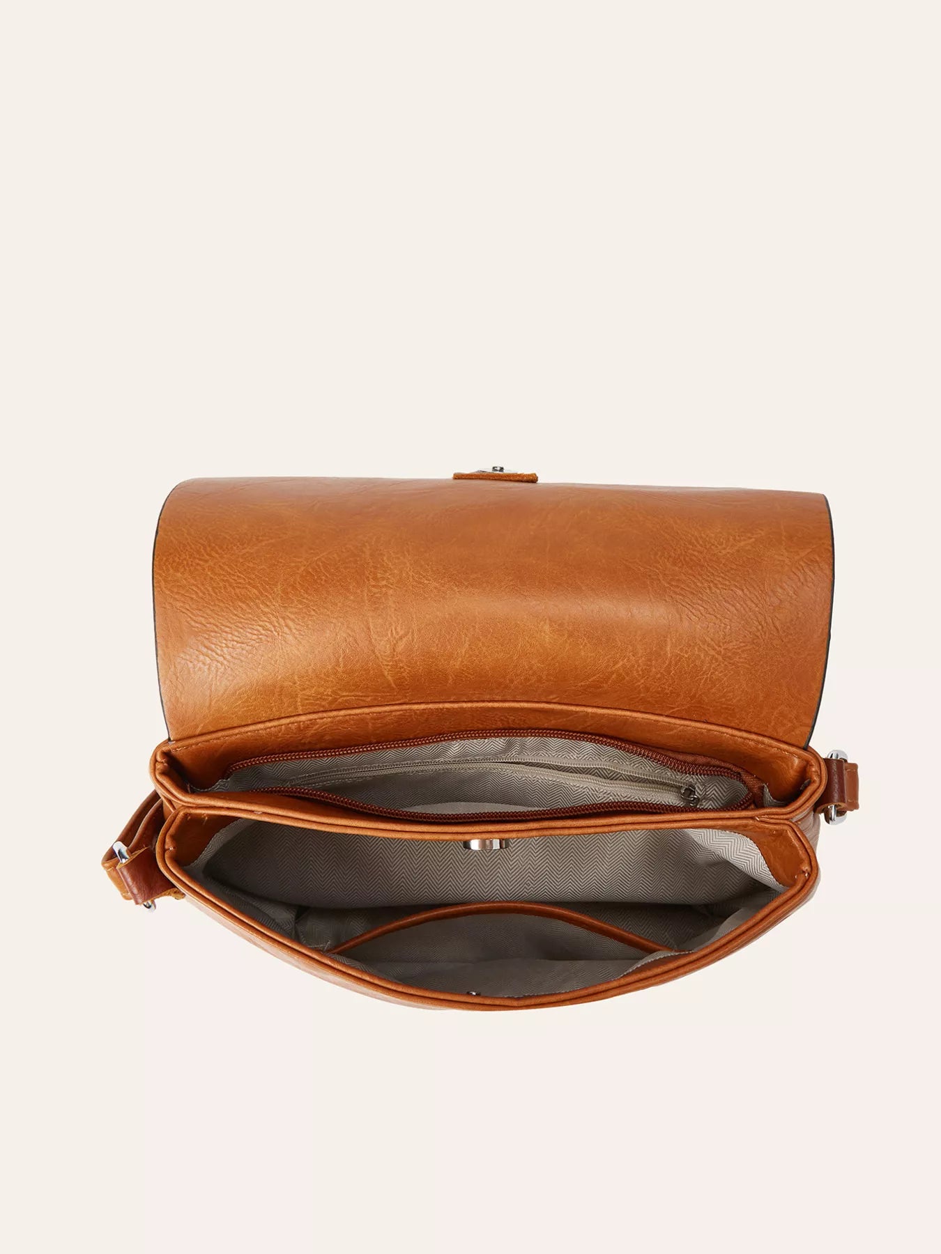 Vintage PU Leather Flap Crossbody Bag