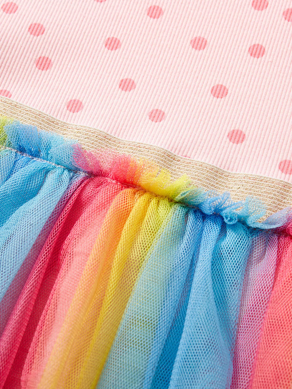Children's Polka Dot Rainbow Tulle Dress