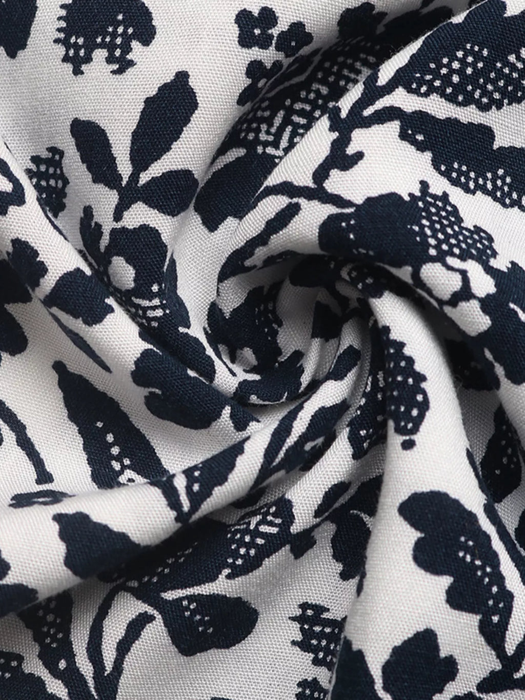 Printed Tie Neck Long Sleeve Blouse