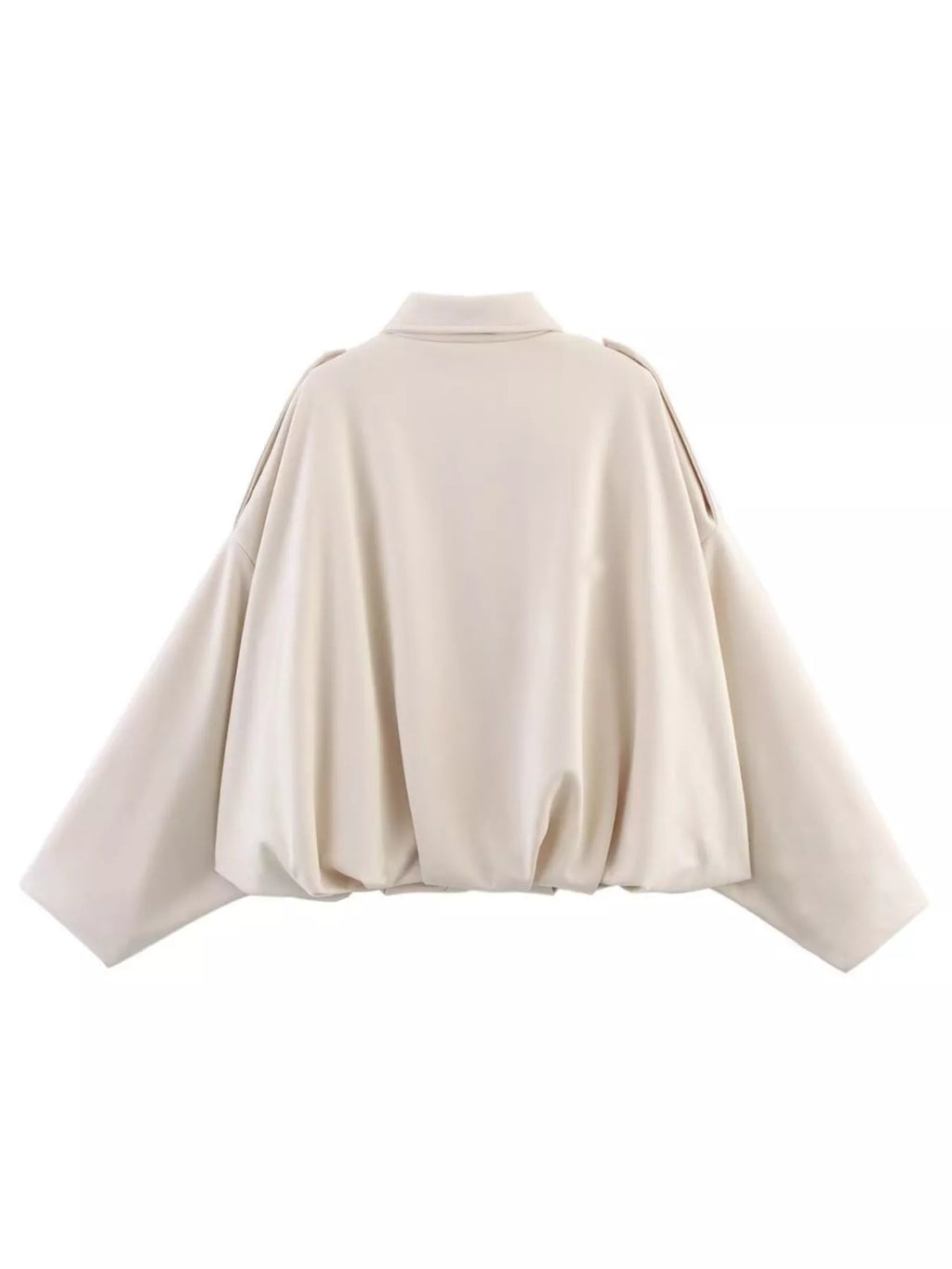 Collared Neck Dropped Shoulder Jacket