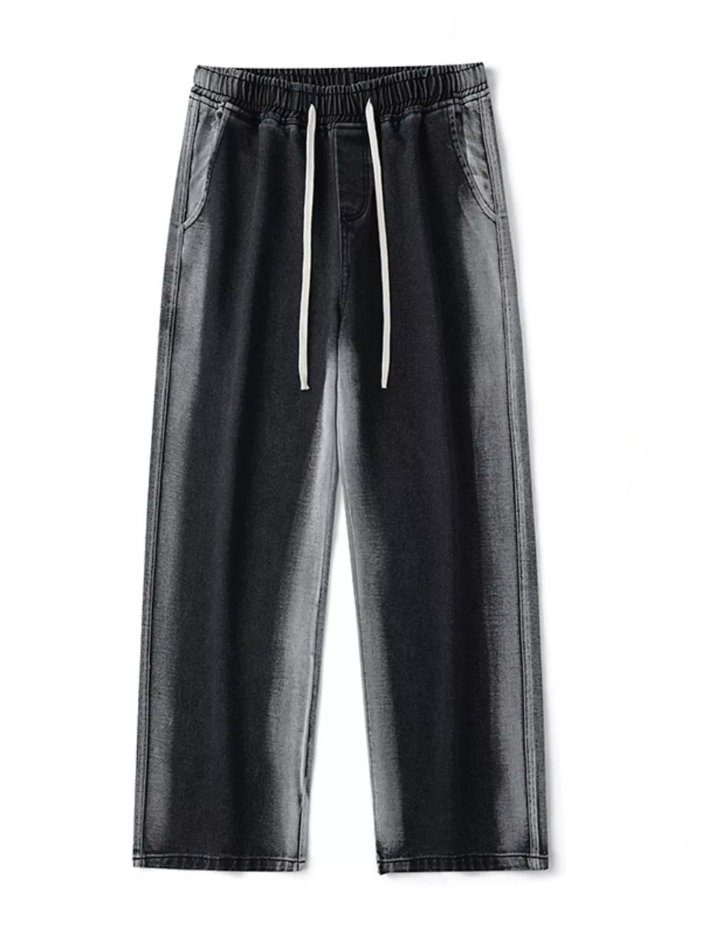 Men's Full Size Drawstring Relaxed Fit Wide Leg Jeans Plus Size