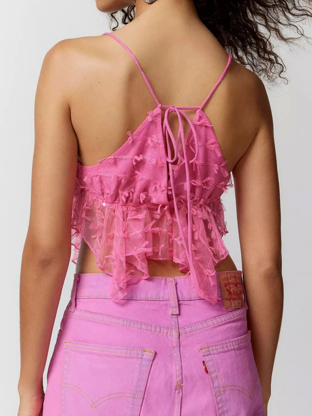 Sheer Lace Cami Top with Delicate Trim