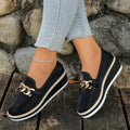 Chain Decor Wedge Loafers
