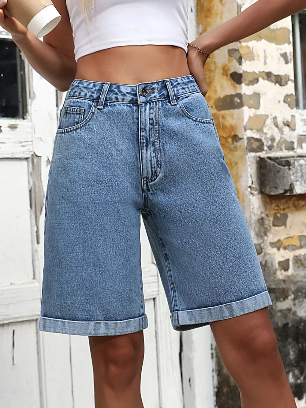 High Waist Denim Shorts