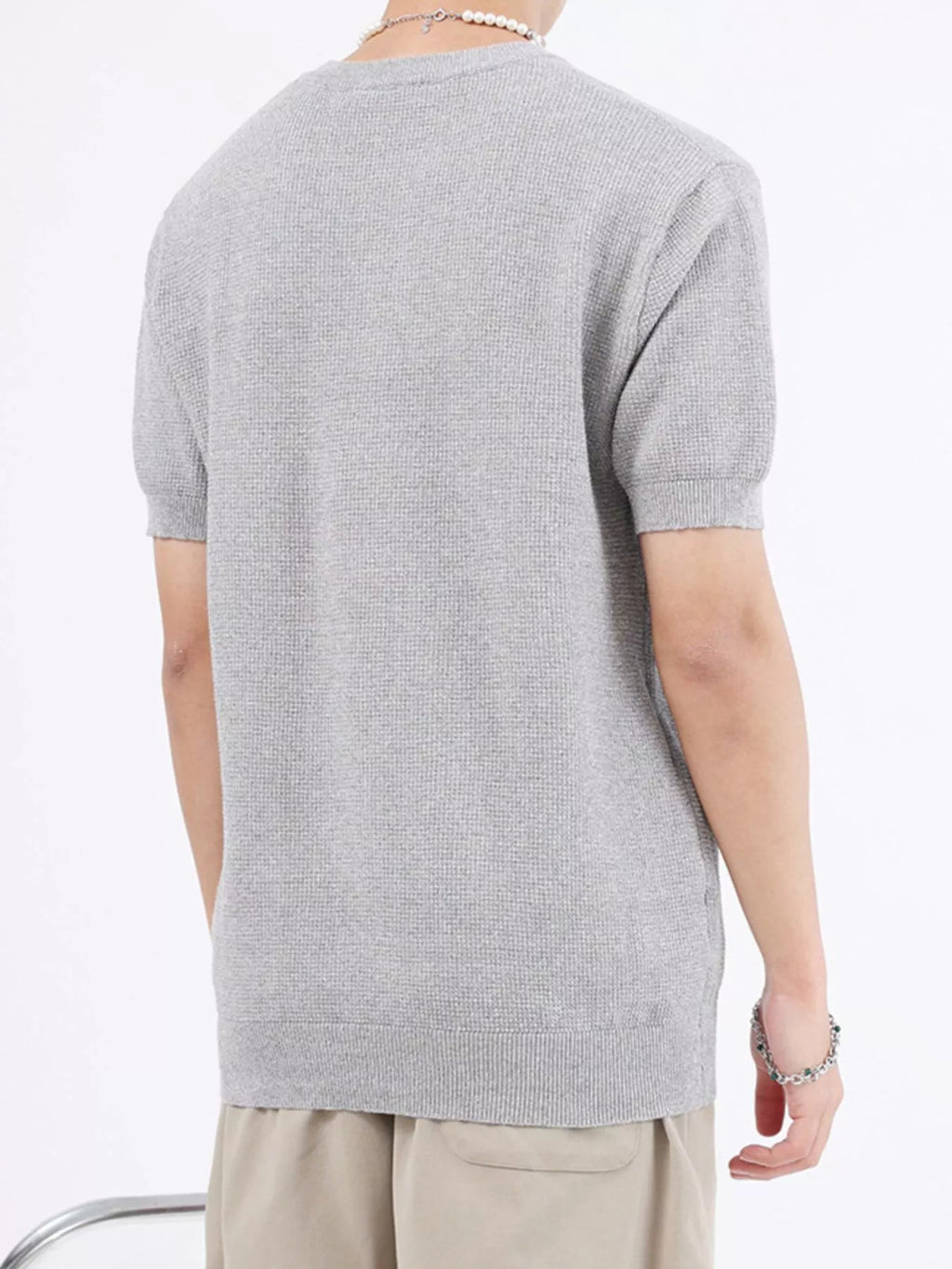 Men's Plus Size Casual Knitted Henley T-Shirt