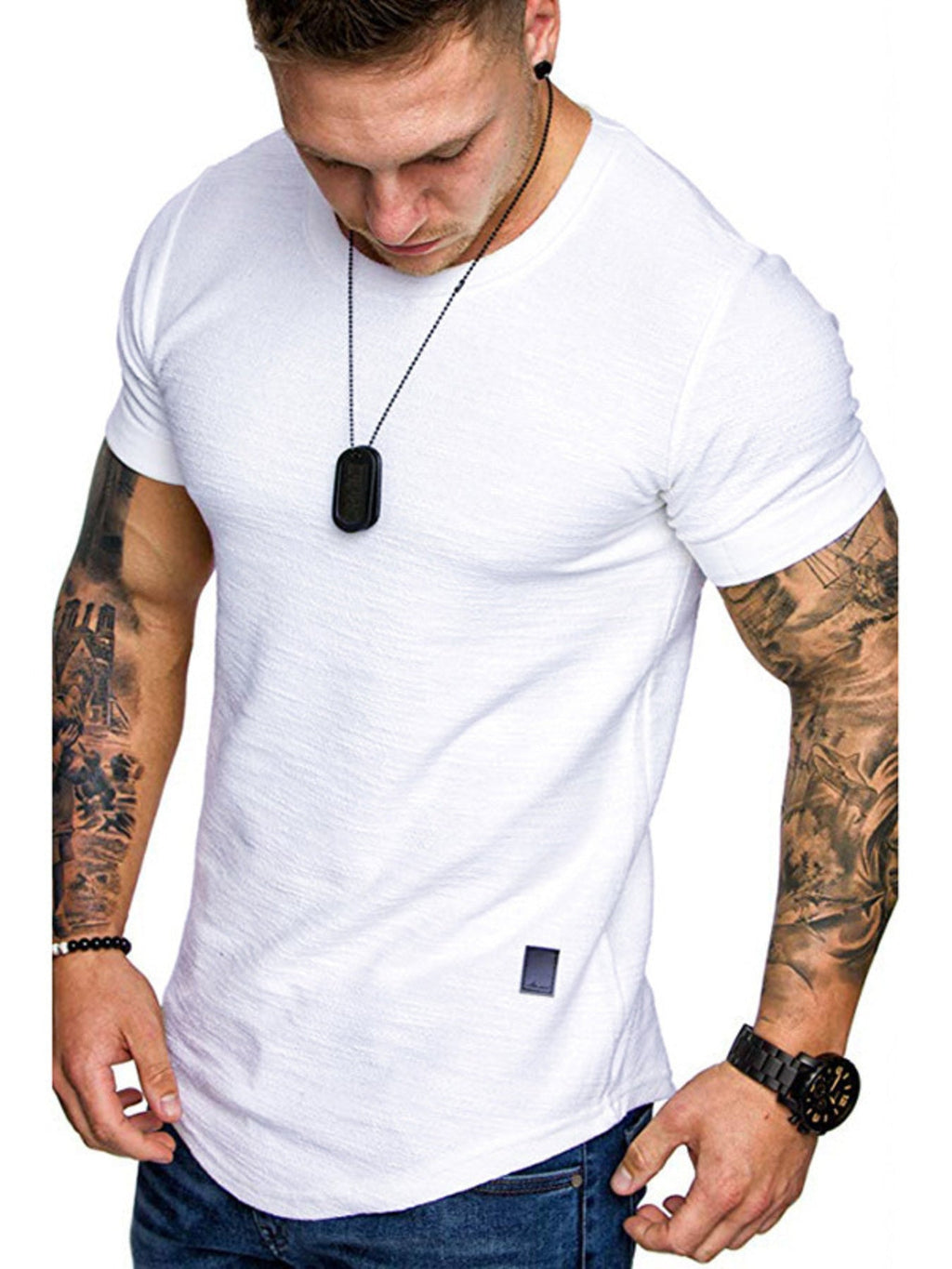 Men's Round Neck Slim Fit Casual T-Shirt