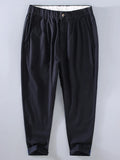 Men's Plus Size Casual Elastic Waist Cropped Pants