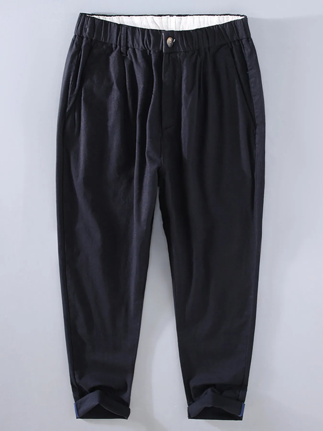 Men's Plus Size Casual Elastic Waist Cropped Pants