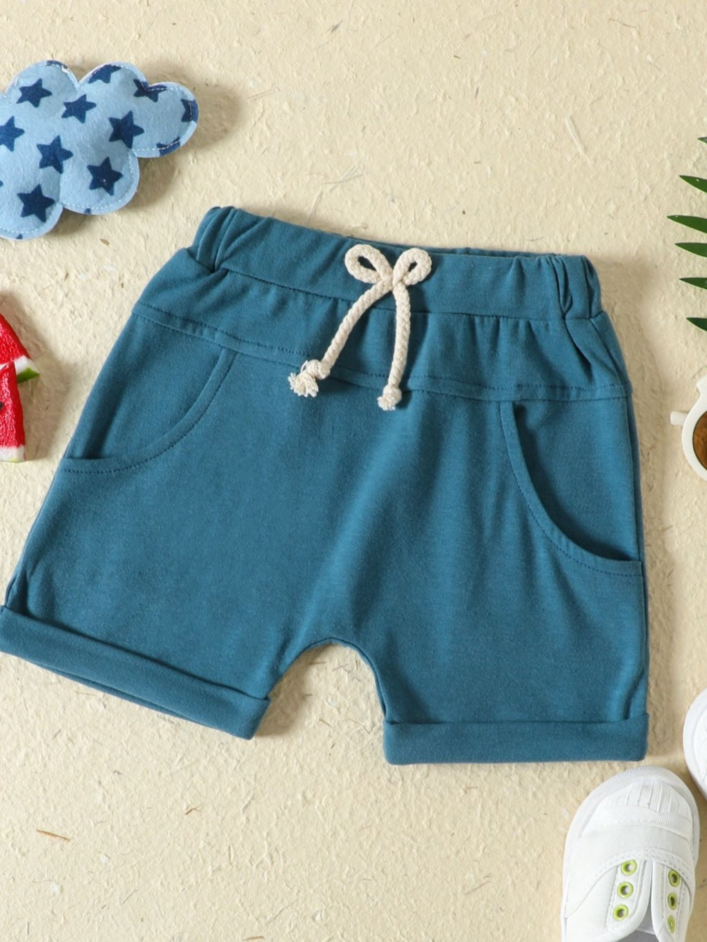 Children's Tropical Banana Print Casual Tee and Shorts Set