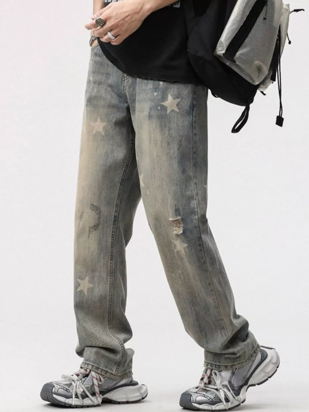 Men's Star Wide Leg Jeans