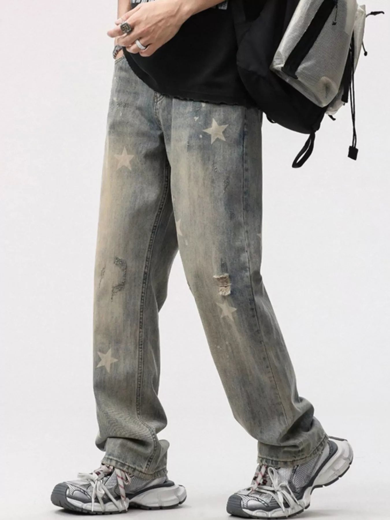 Men's Star Wide Leg Jeans