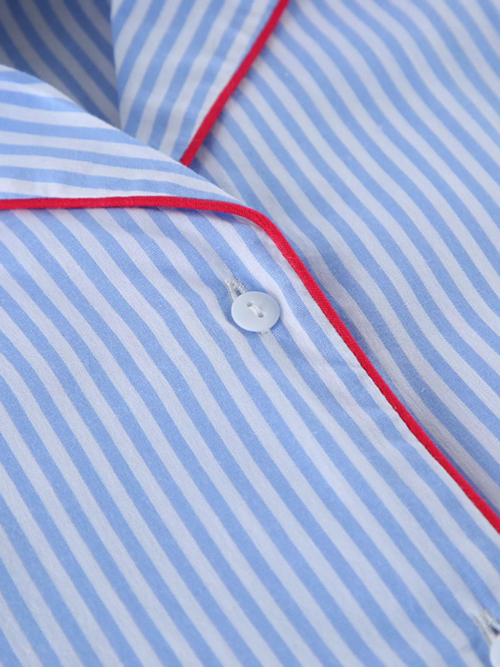 Striped Button Up Shirt and Shorts Lounge Set