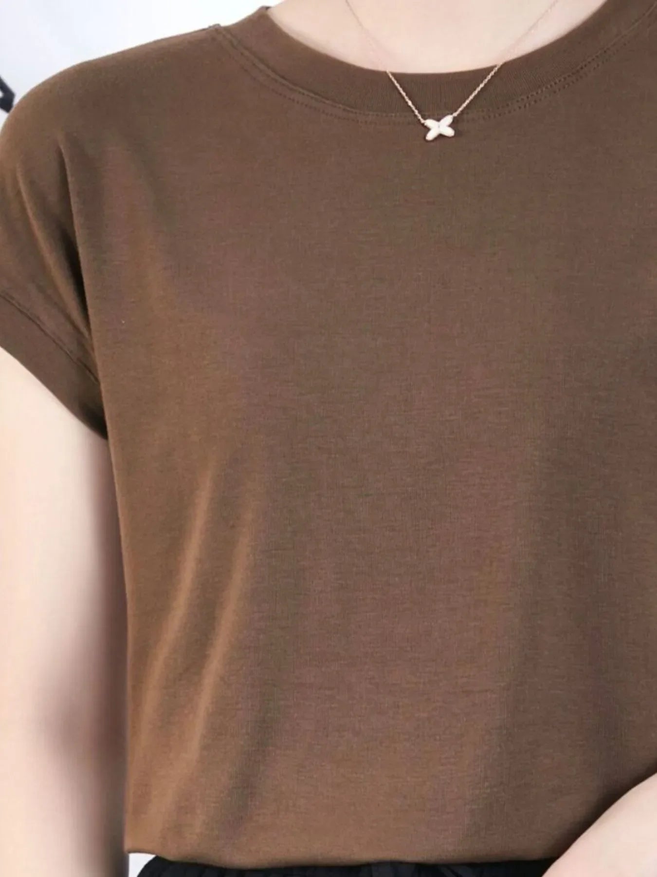 Plus Size Round Neck Short Sleeve T-Shirt