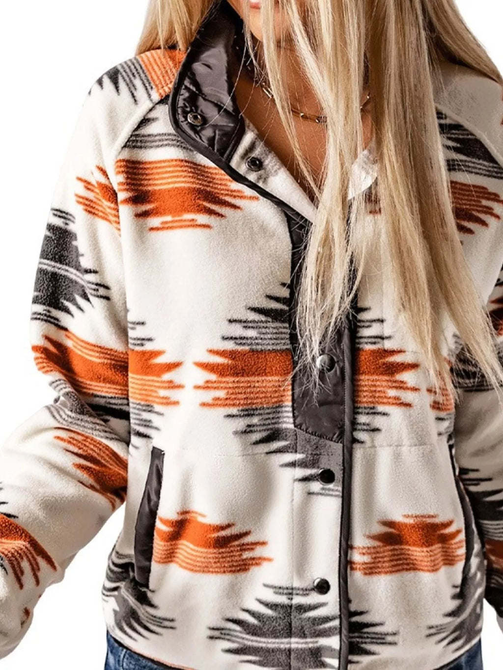 Geometric Snap Down Jacket