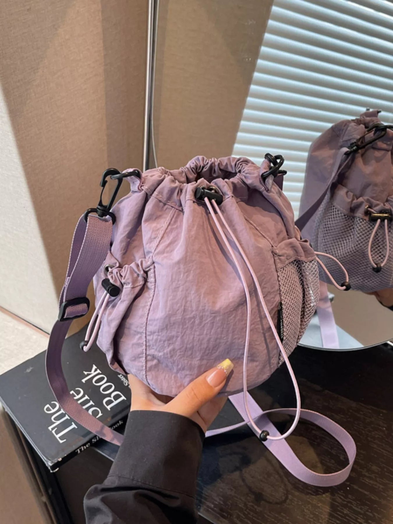 Drawstring Bucket Crossbody Bag