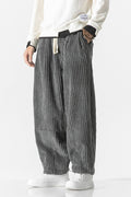 Men's Plus Size Corduroy Wide Leg Casual Pants