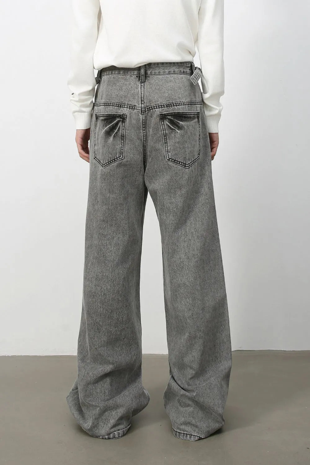 Men's Wide Leg Jeans with Pockets