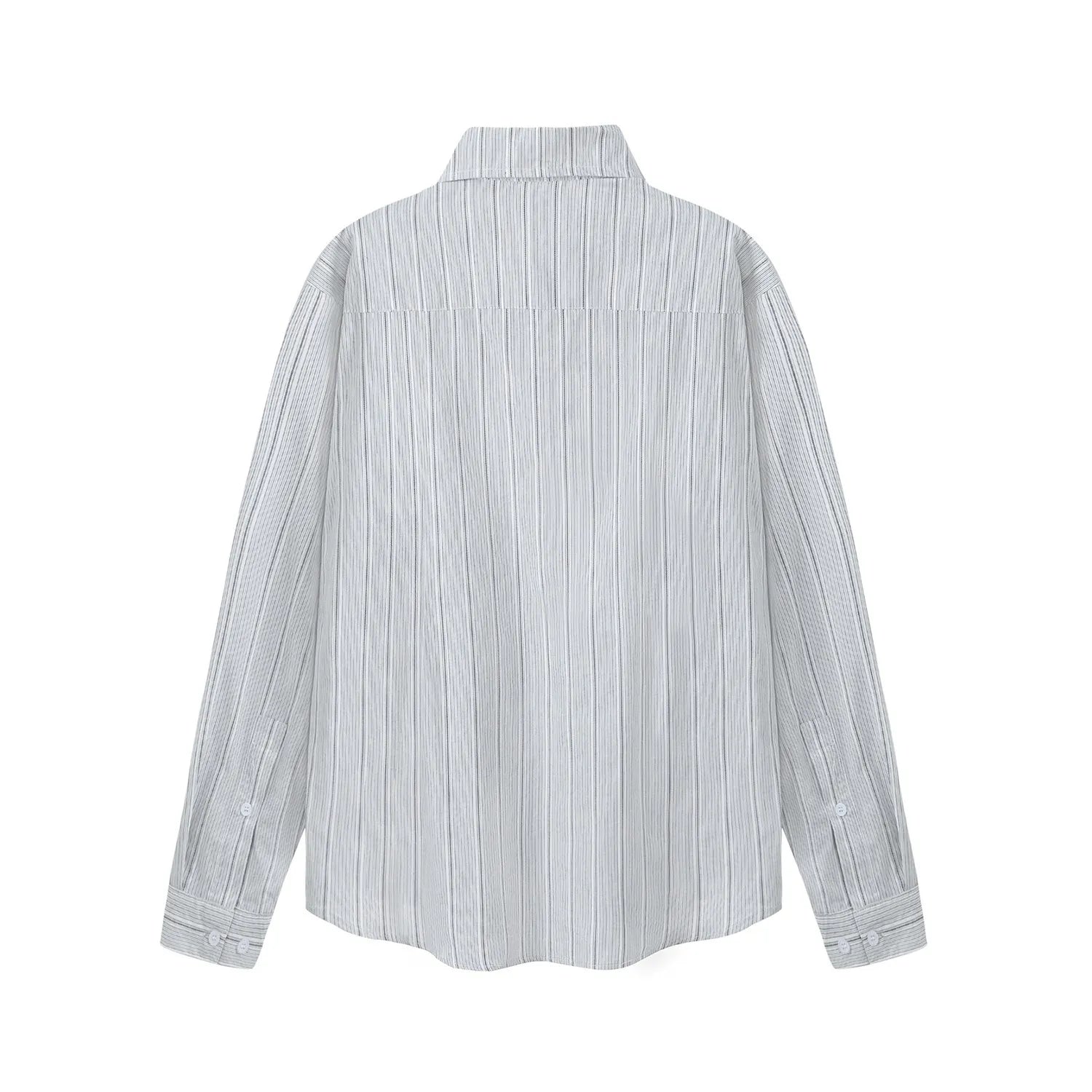Men's Butterfly Print Striped Long Sleeve Casual Shirt