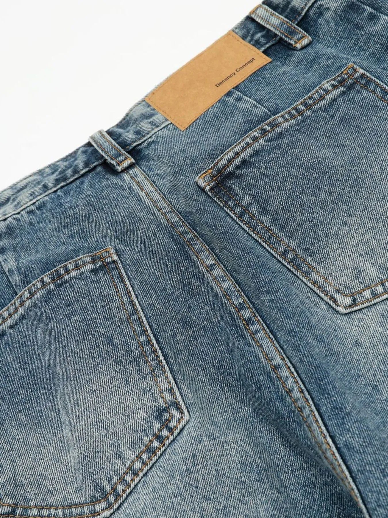 Men's Washed Wide-Leg Denim Shorts