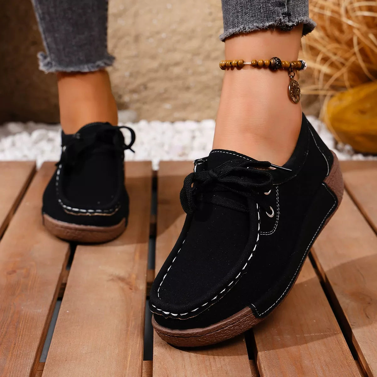 Lace-Up Casual Loafers