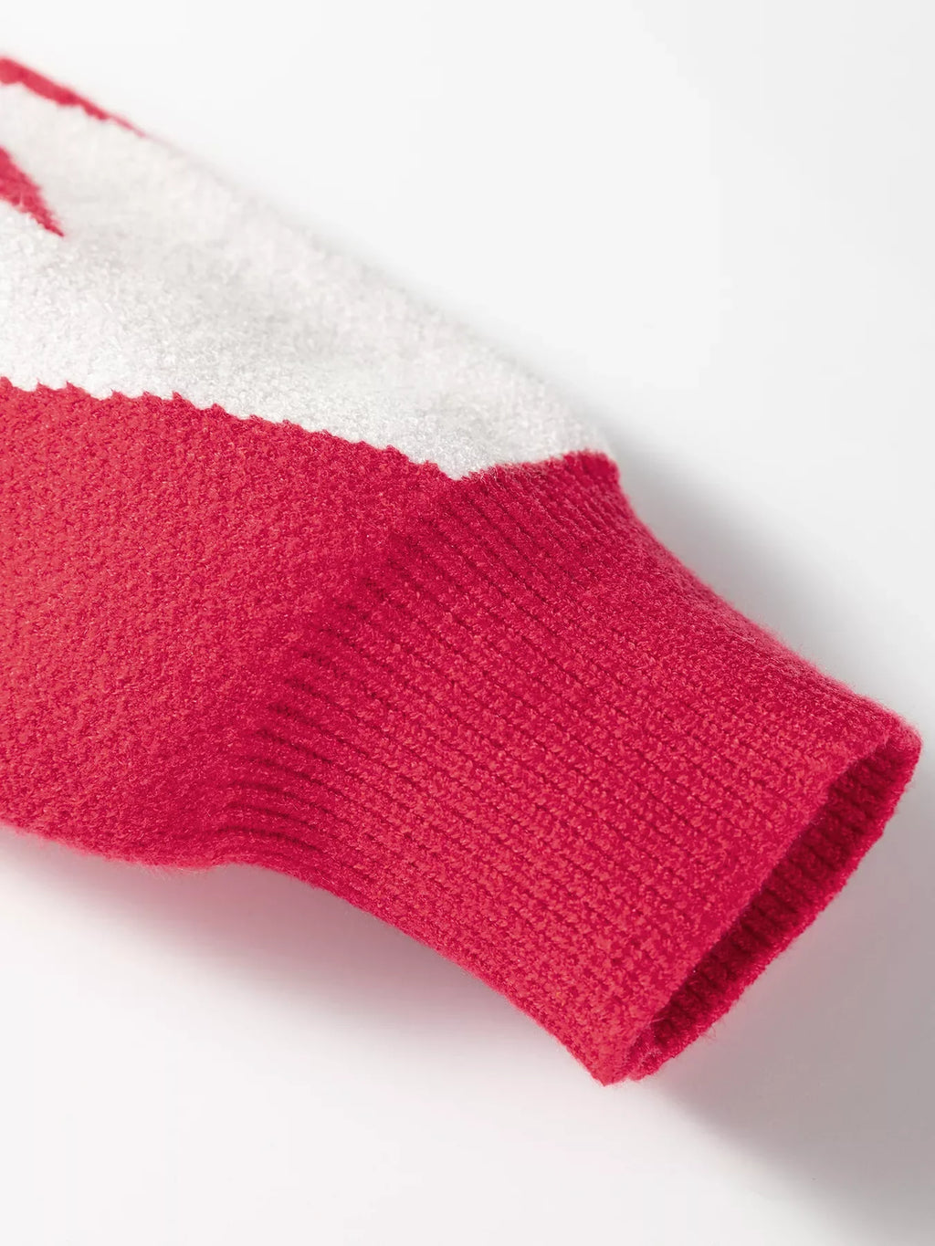 Bow Print 2-Tone Rhombus Knit Loose Sweater
