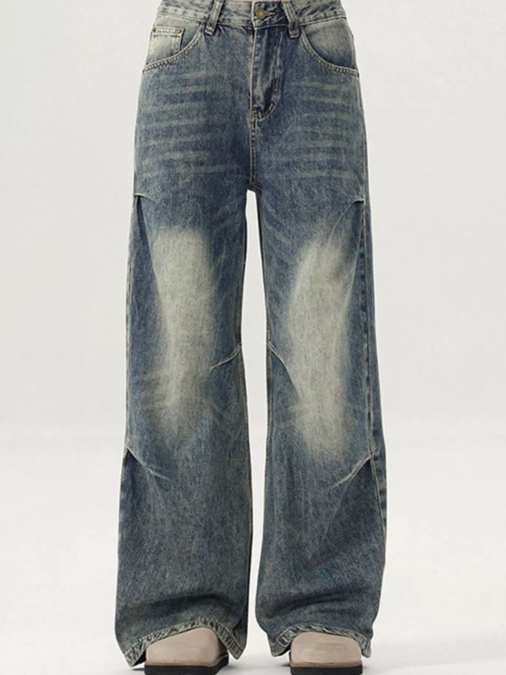 Men's Vintage Wash Wide Leg Jeans