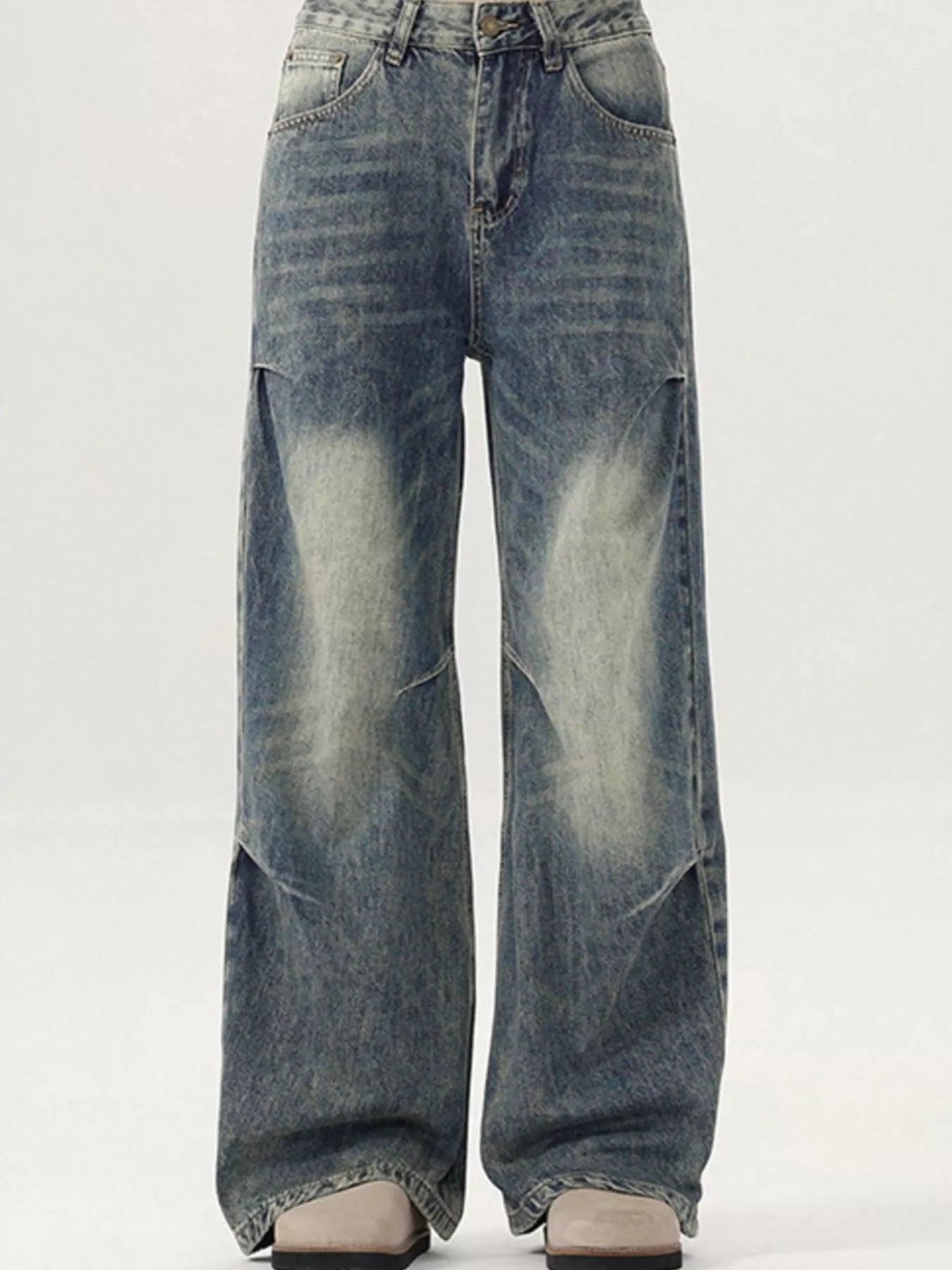 Men's Vintage Wash Wide Leg Jeans