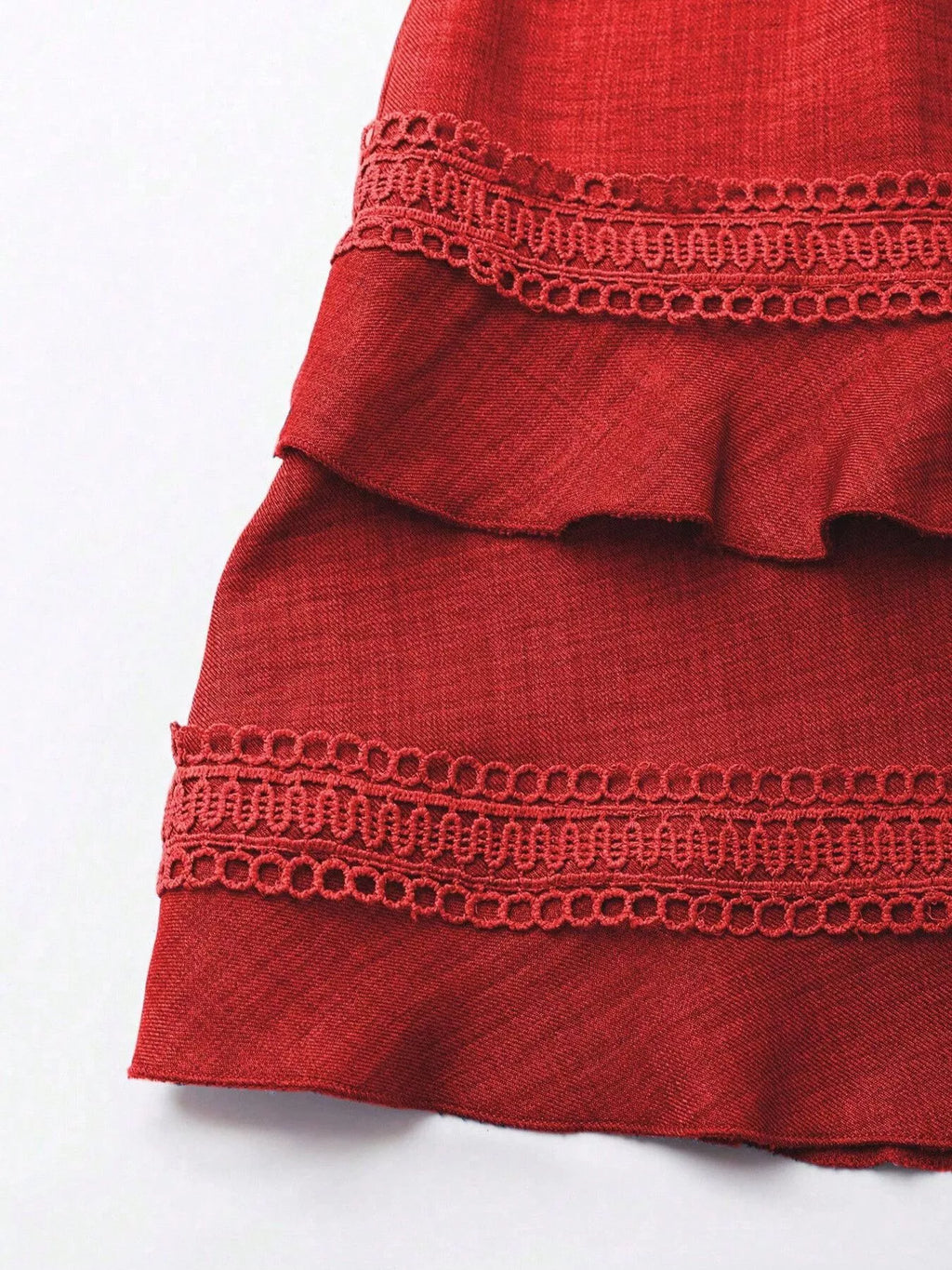 Lace Detail V-Neck Mini Dress