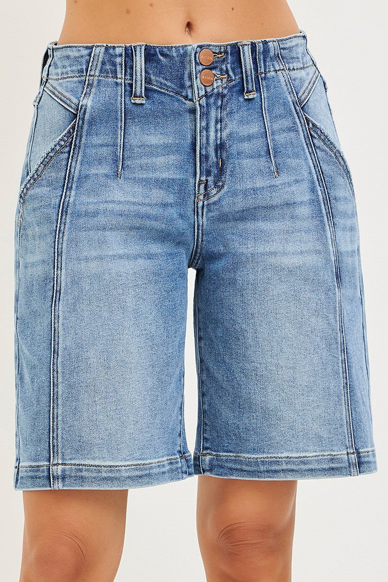 RISEN 2-Button Slouchy Jorts with Pockets