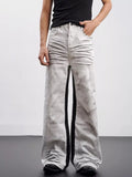 Men's Full Size Contrast Wide Leg Jeans Plus Size