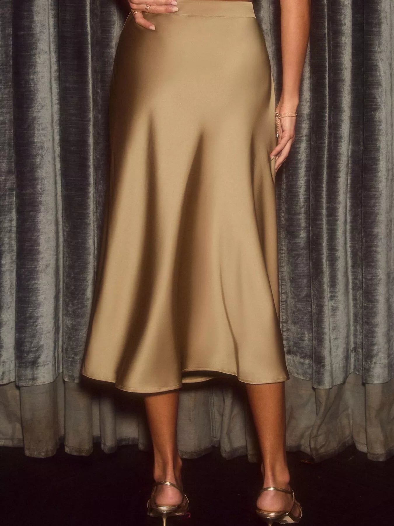 Satin Midi Skirt