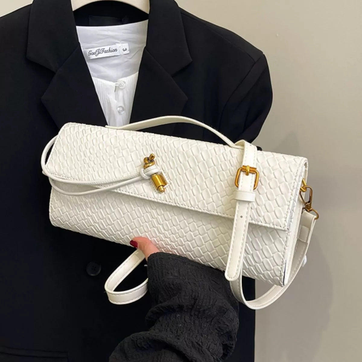 Woven Texture Flap Crossbody Bag