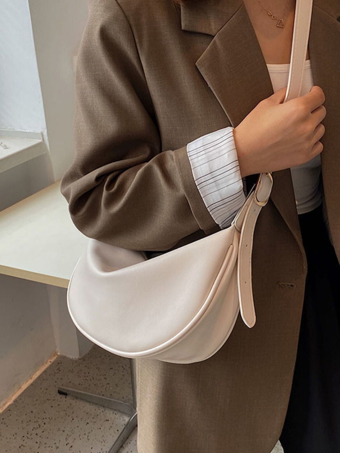Minimalist Crescent Crossbody Bag
