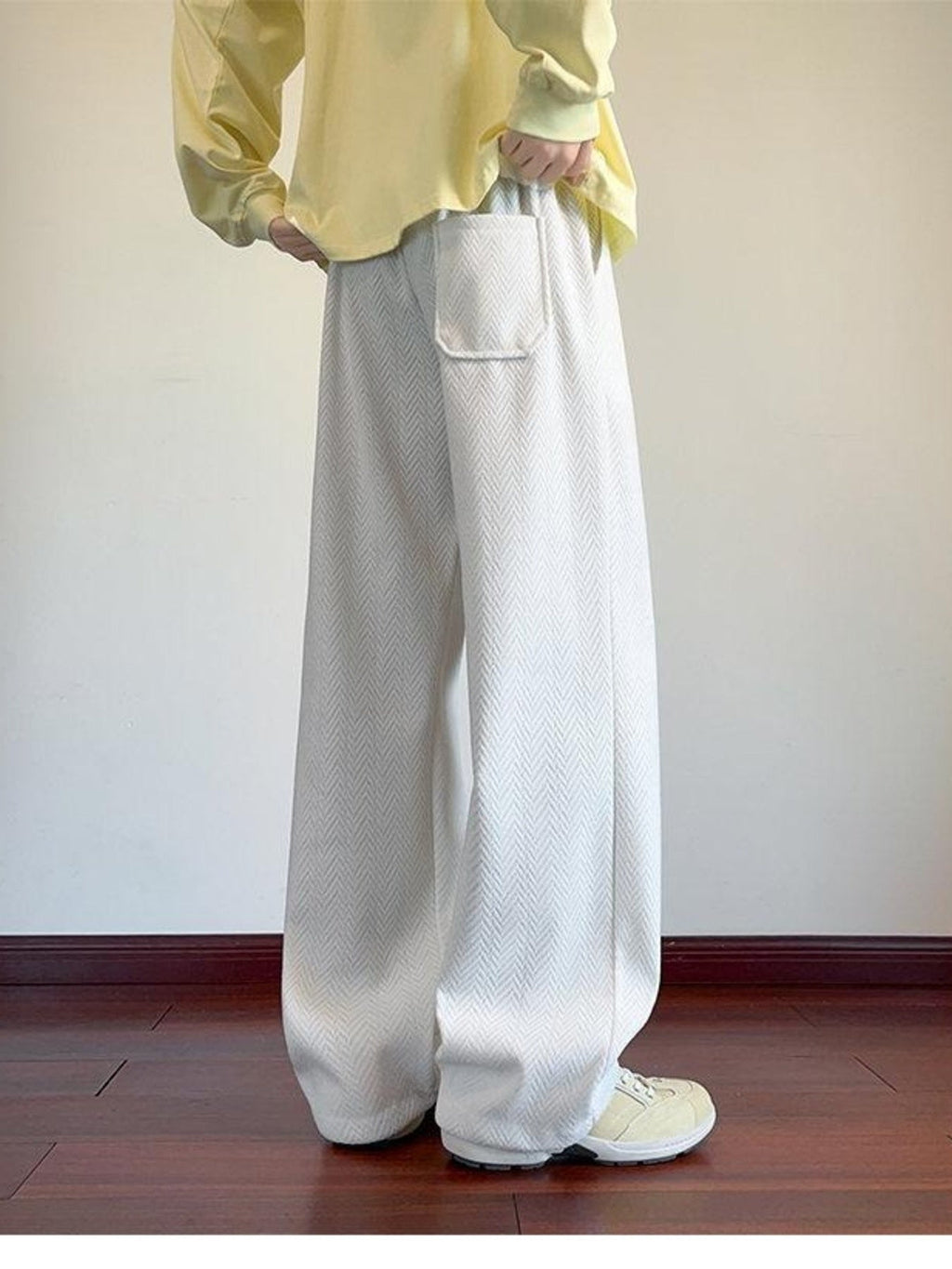 Men's Plus Size Textures Wide Leg Pants